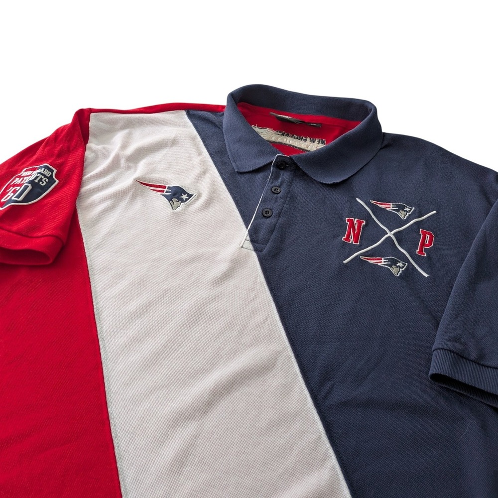 New England Patriots Polo Shirt Men 2XL NFL Team Apparel Patriots 60 Embroidered